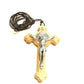 St. Benedict High Quality 3 LIGHT WOOD Crucifix - Exorcism - Pectoral Cross - Catholically