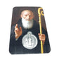 St. Benedict Holy Card with embedded medal - Exorcism - San Benito - Catholically