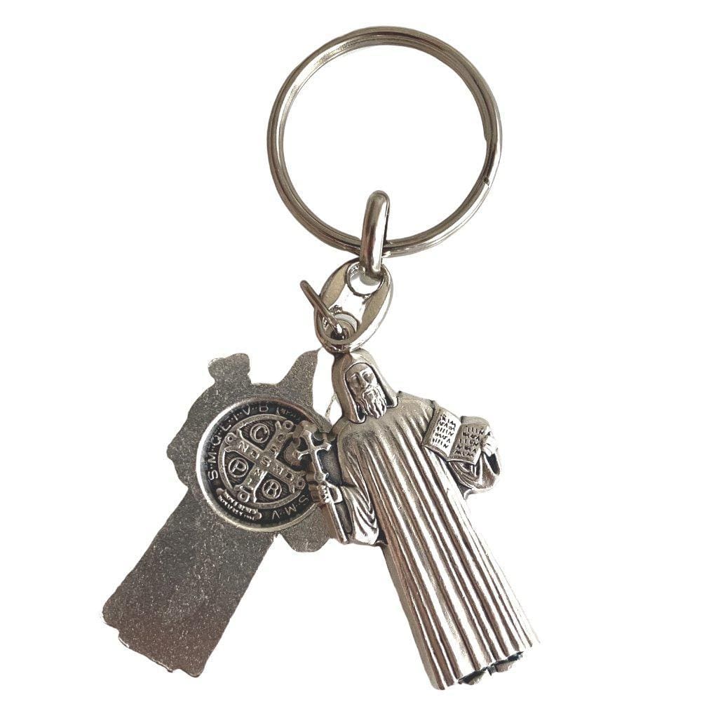 St. Benedict Medal Key Fob | Key Ring | Exorcism | Key Chain Blessed By Pope-Catholically