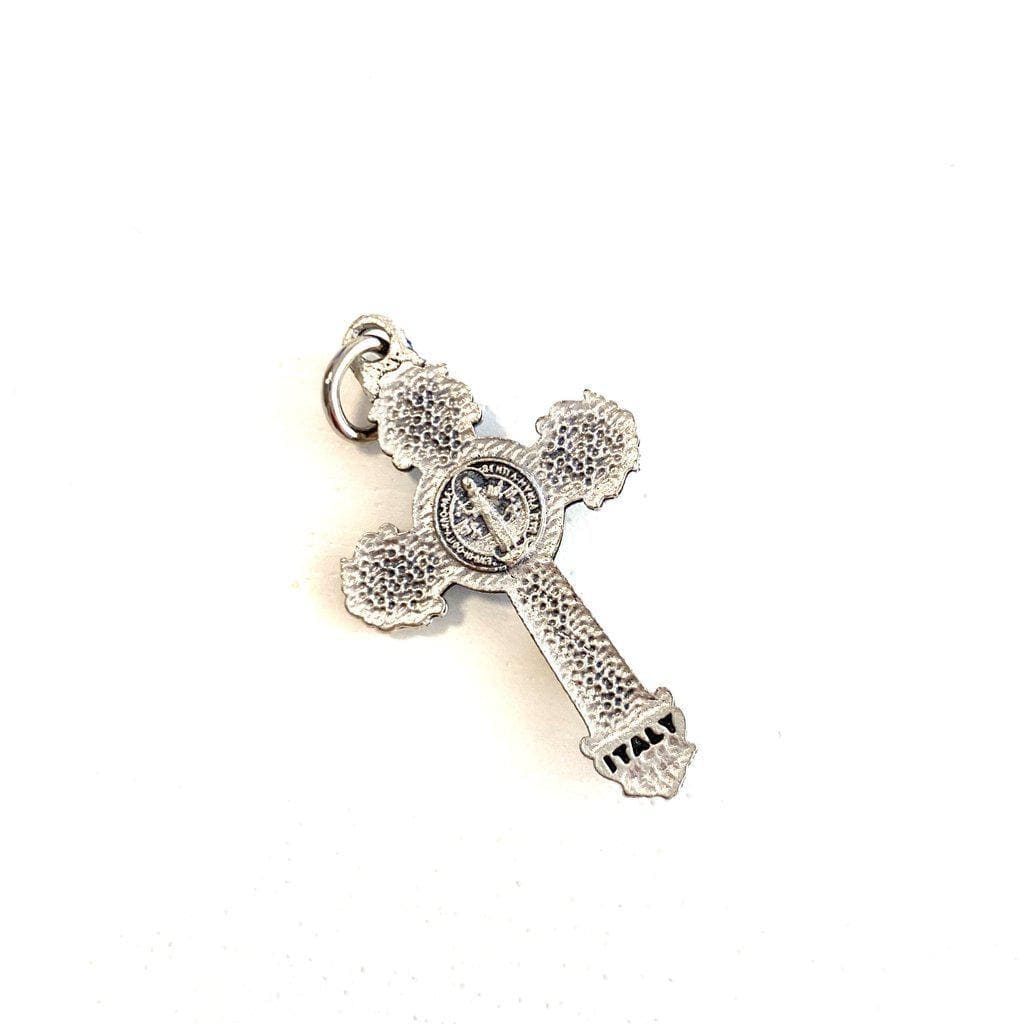 St. Benedict Ornate Crucifix - Blessed By Pope - Tiny Rosary Cross - Pendant-Catholically