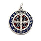 St Benedict Red And Blue Enamel 1" Medal Catholic Exorcism - Blessed By Pope-Catholically
