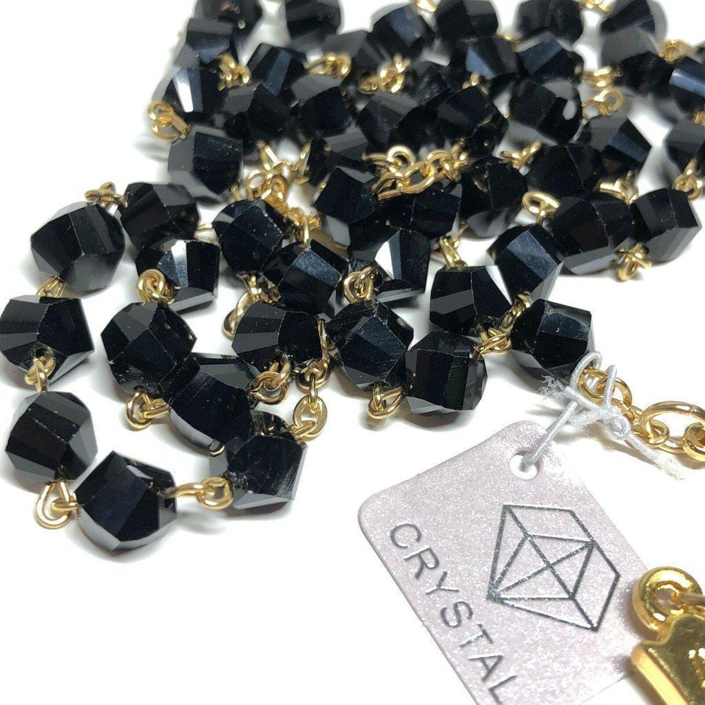 St. Benedict - San Benito - Black Crystal Rosary Blessed By Pope-Catholically