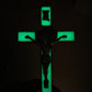 St. Benedict Wall Crucifix - Exorcism Cross - Blessed - 7.5" White Fluorescent-Catholically