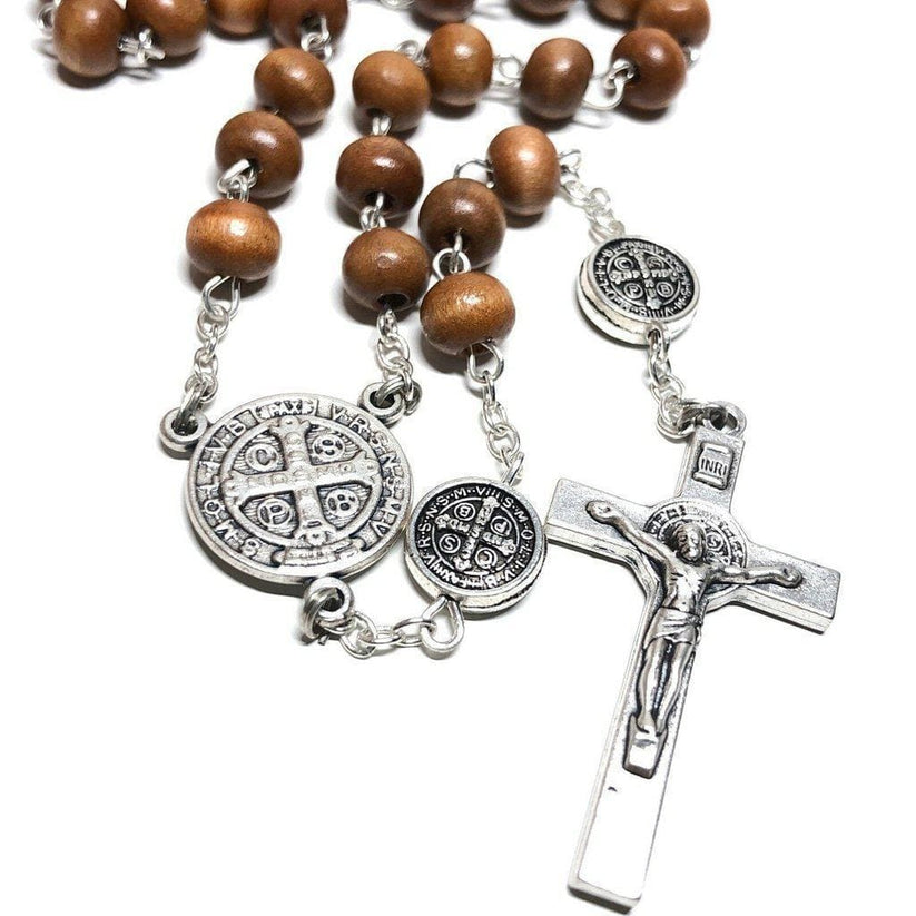 St. Benedict - San Benito Wooden Rosary - Exorcism - Blessed by Pope ...