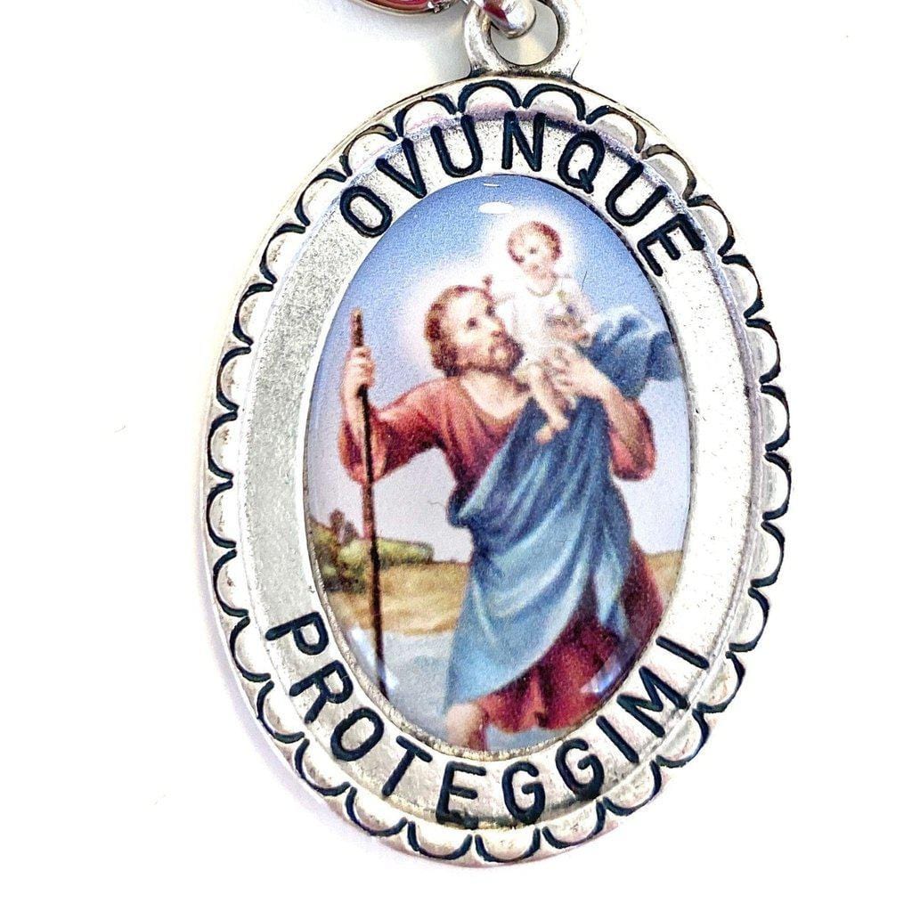 St. Christopher Catholic Key Ring Keychain Keyring Blessed By Pope-Catholically