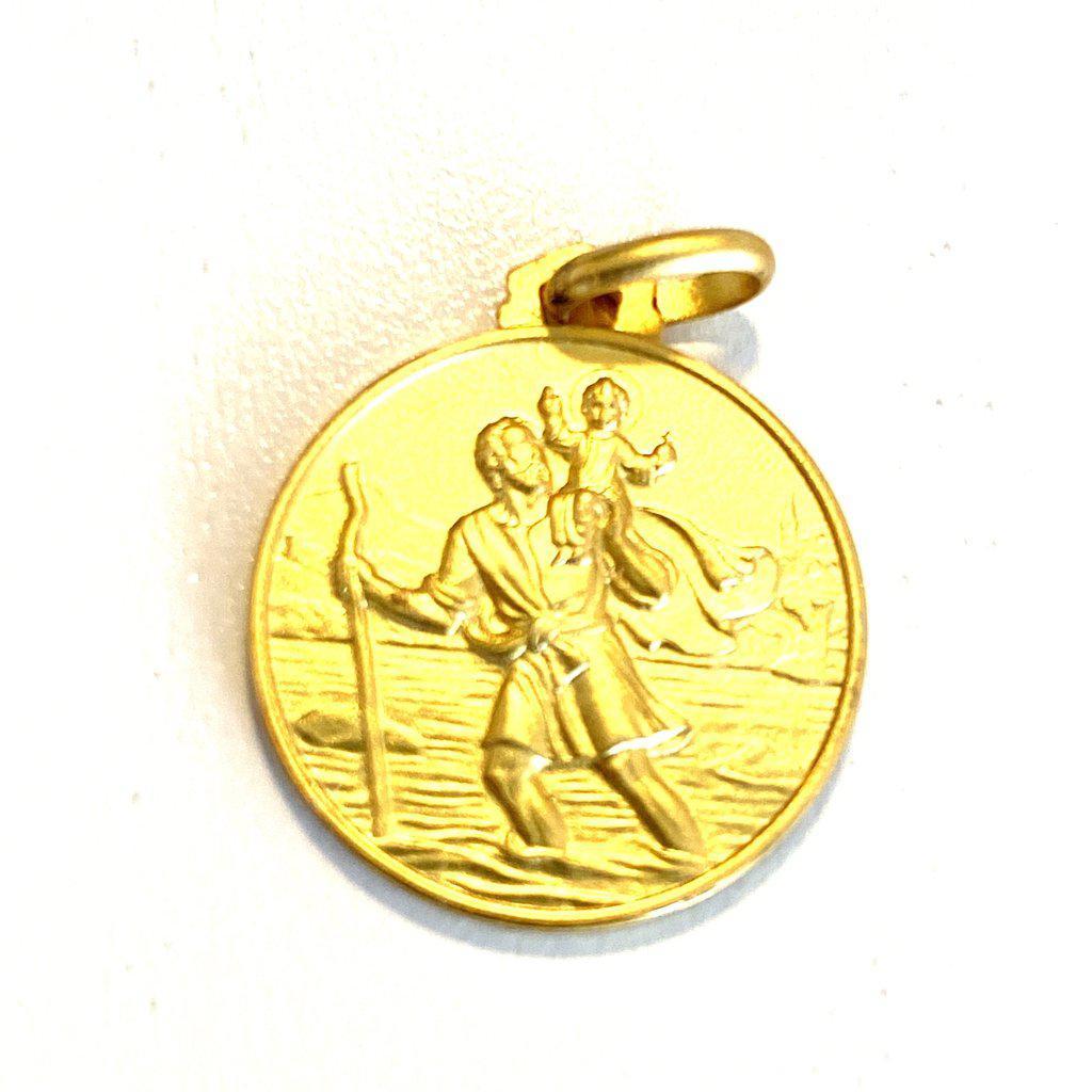 St. Christopher Gold Plated 925 Silver Medal - Patron Saint Of Travelers-Catholically