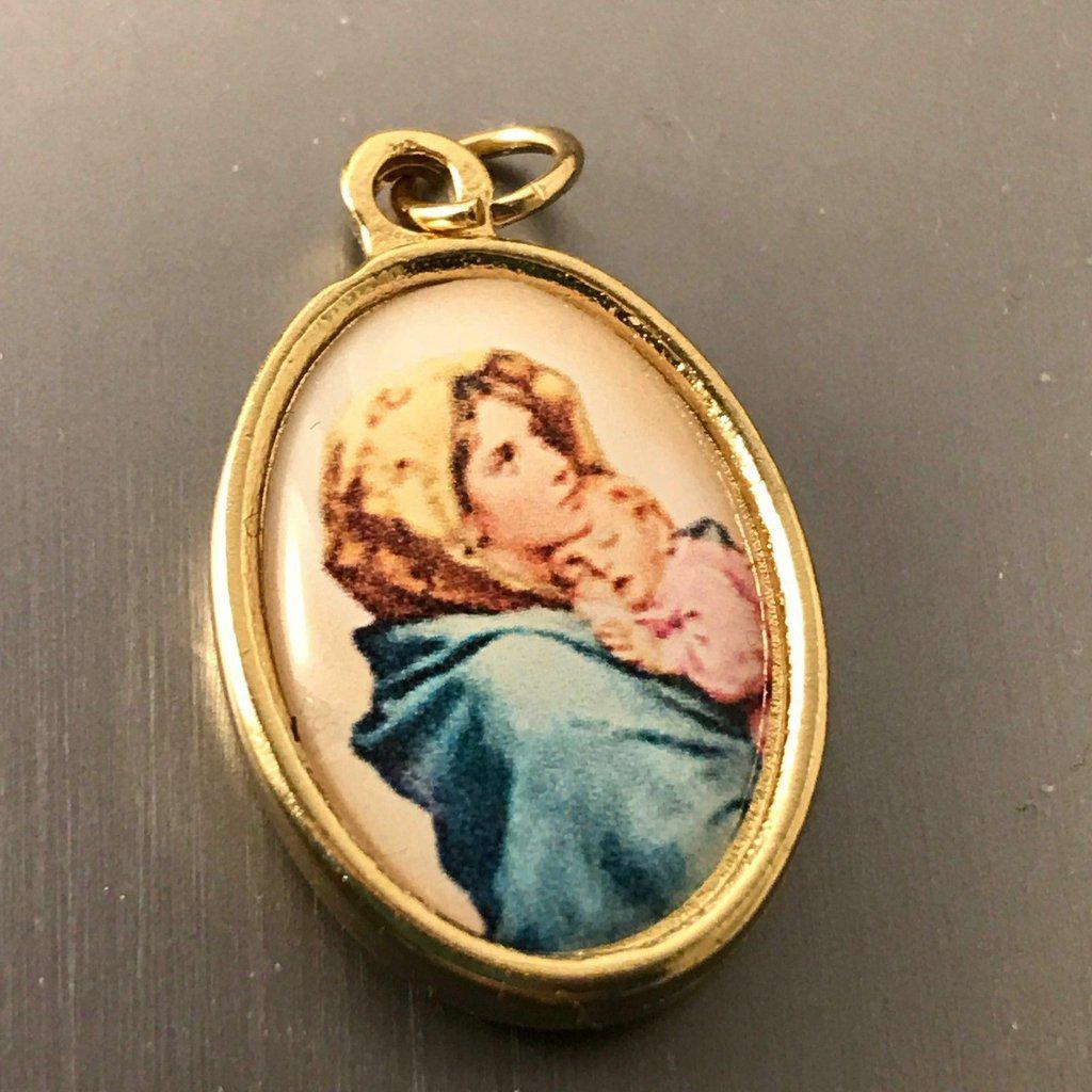 St. Christopher & Madonna Medal Blessed by Pope - patron Saint of travelers - Catholically