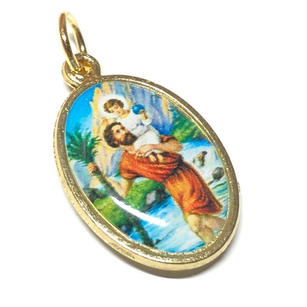 St. Christopher & Our Lady Madonnina of streets Medal Pendant Charm - Blessed - Catholically
