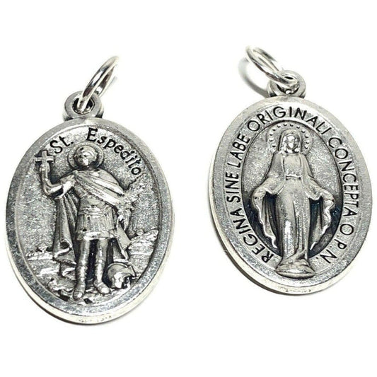 St. Expedito Expeditis Expedite Medal - Saint Expeditus -  pendant -Expedit - Catholically