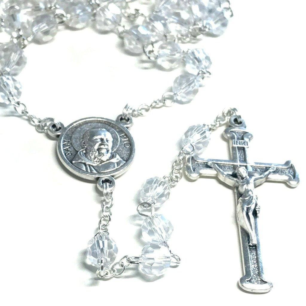 St Father Pio Blessed Rosary W/ 2Nd Class Free Relic Padre Pio-Catholically
