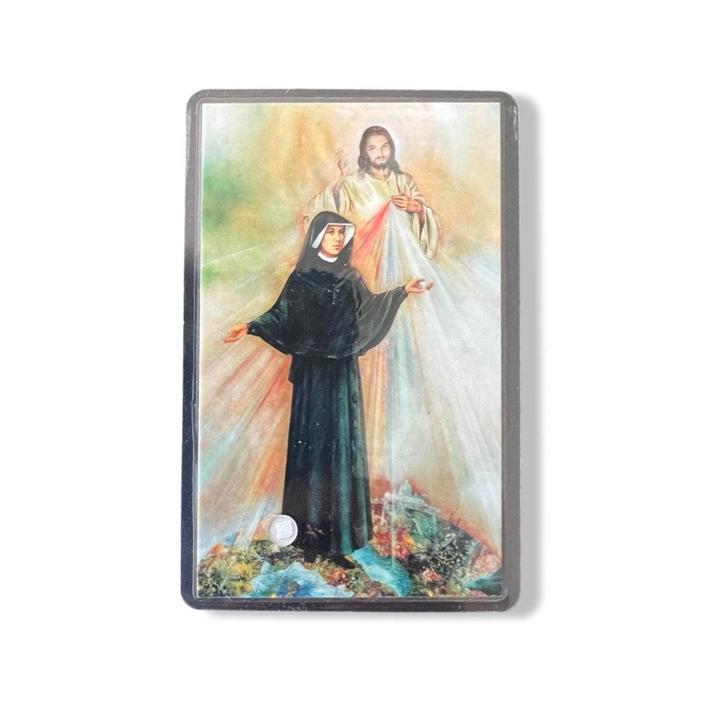 Catholically Holy Card St. Faustina Kowalska Holy Card - 2nd Class Relic Vestment Ex-Indumentis