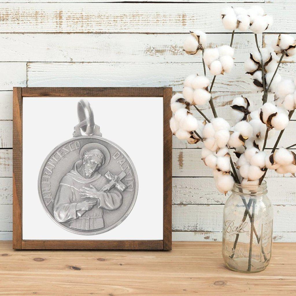 St. Francis Of Assisi Franciscan Medal 925 Sterling Silver Patron Animals-Catholically