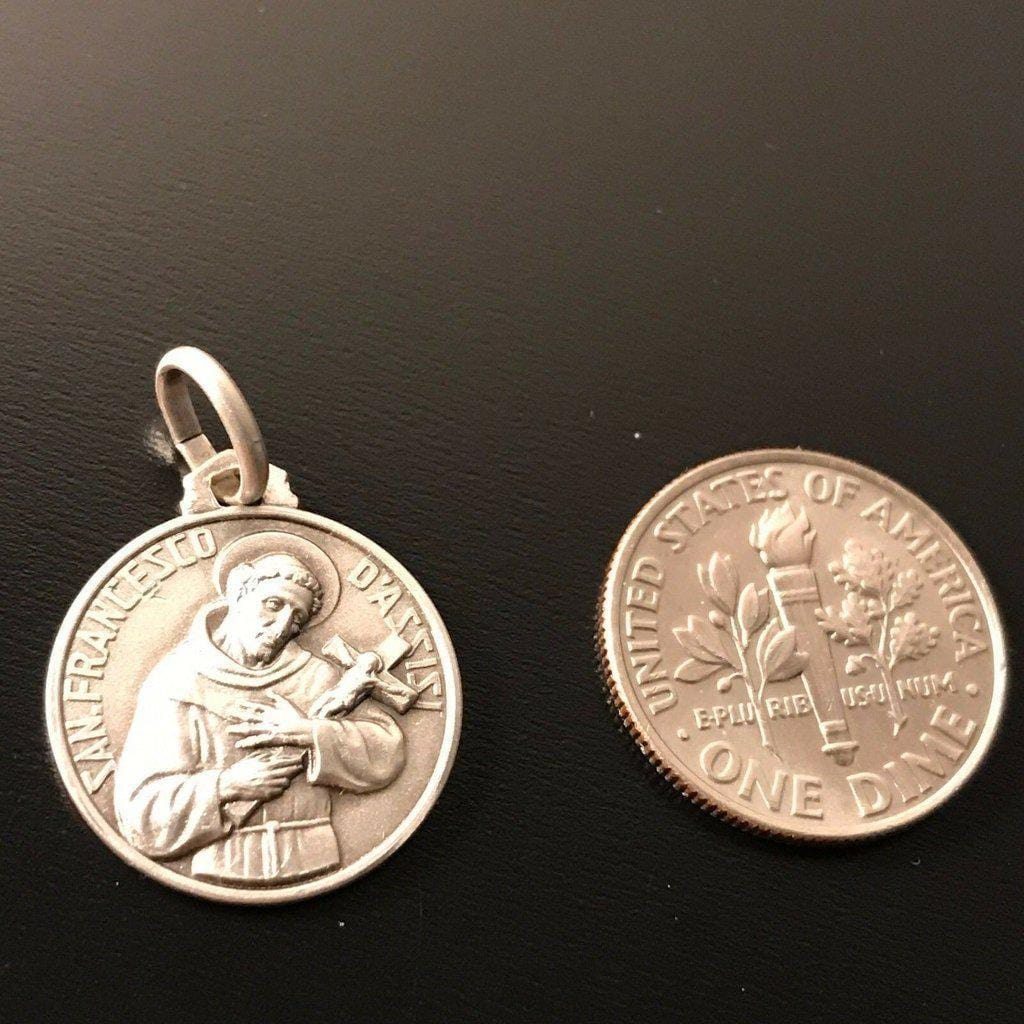 St. Francis Of Assisi Franciscan Medal 925 Sterling Silver Patron Animals-Catholically