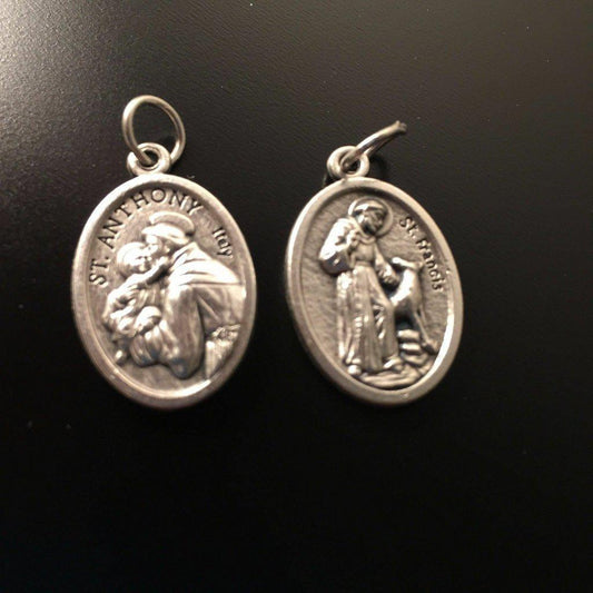 St. Francis & St. Anthony Medal - Blessed By Pope Francis - Catholic Pendant-Catholically