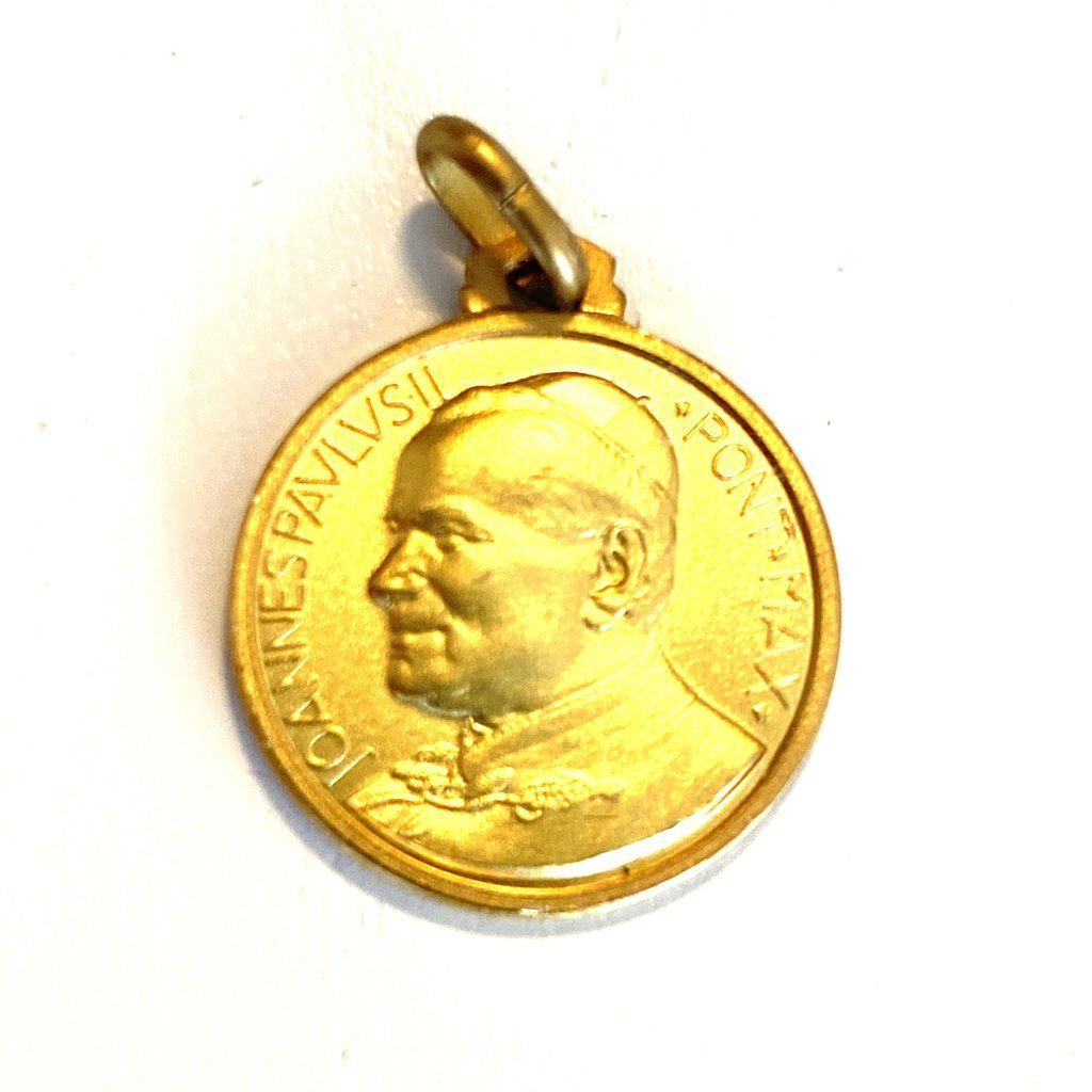 St. John Paul II Medal - Gold Plated 925 Sterling Silver - Blessed By Pope-Catholically