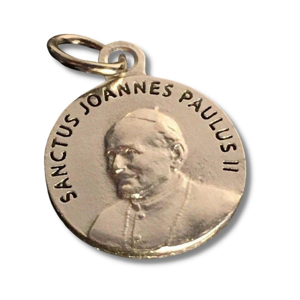 Catholically Patron Saint Medal St. John Paul II Pope Ex-Indumentis Relic Medal - Silver-Tone