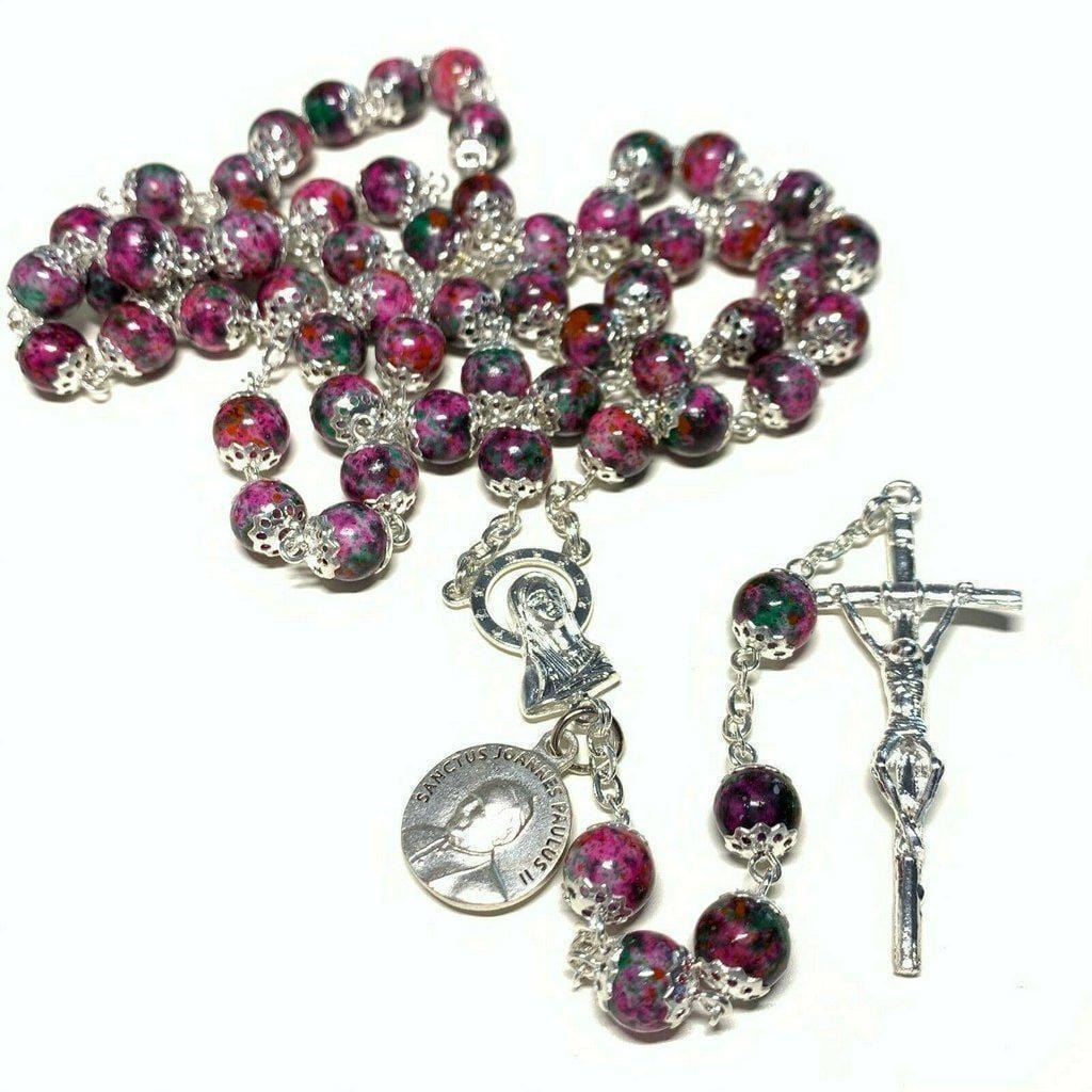 St. John Paul Ii Prayer Beads - Rosary Blessed By Pope Francis W/ Relic-Catholically