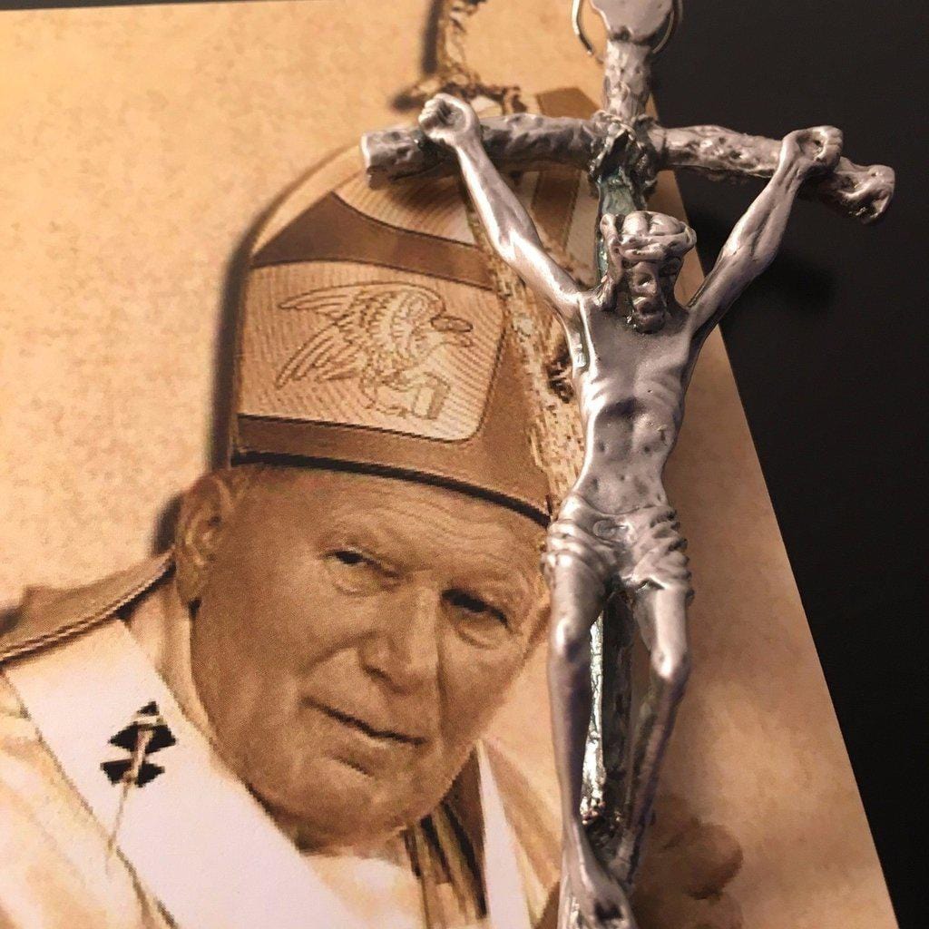 St. John Paul Ii - St. Jpii Cross Wall Crucifix -Blessed By Pope-Catholically