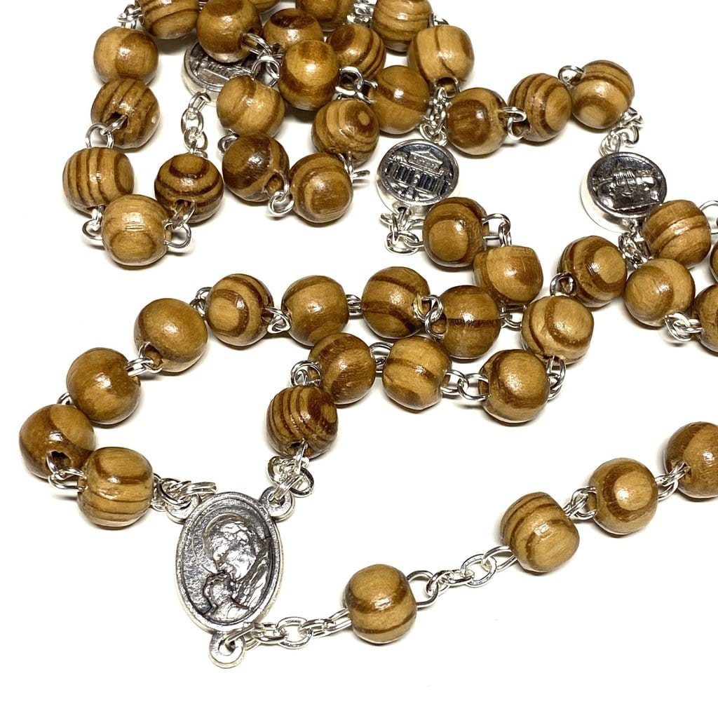 St. John Paul II wooden portable rosary - Prayer Beads-Catholically