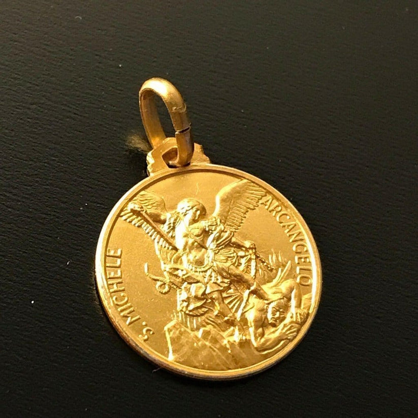 St. Michael Archangel Gold Plated 925 Silver Medal - Patron Of Police ...