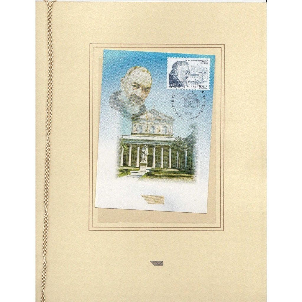 St. PADRE  PIO-Blessed Stamps MNH Folder-Beatification-Father Pio RELIC SHRINE - Catholically