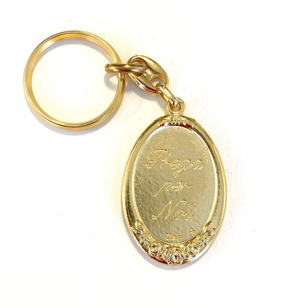 St. Padre Pio - Golden Catholic Key Ring - Keychain - Keyring - Blessed By Pope-Catholically
