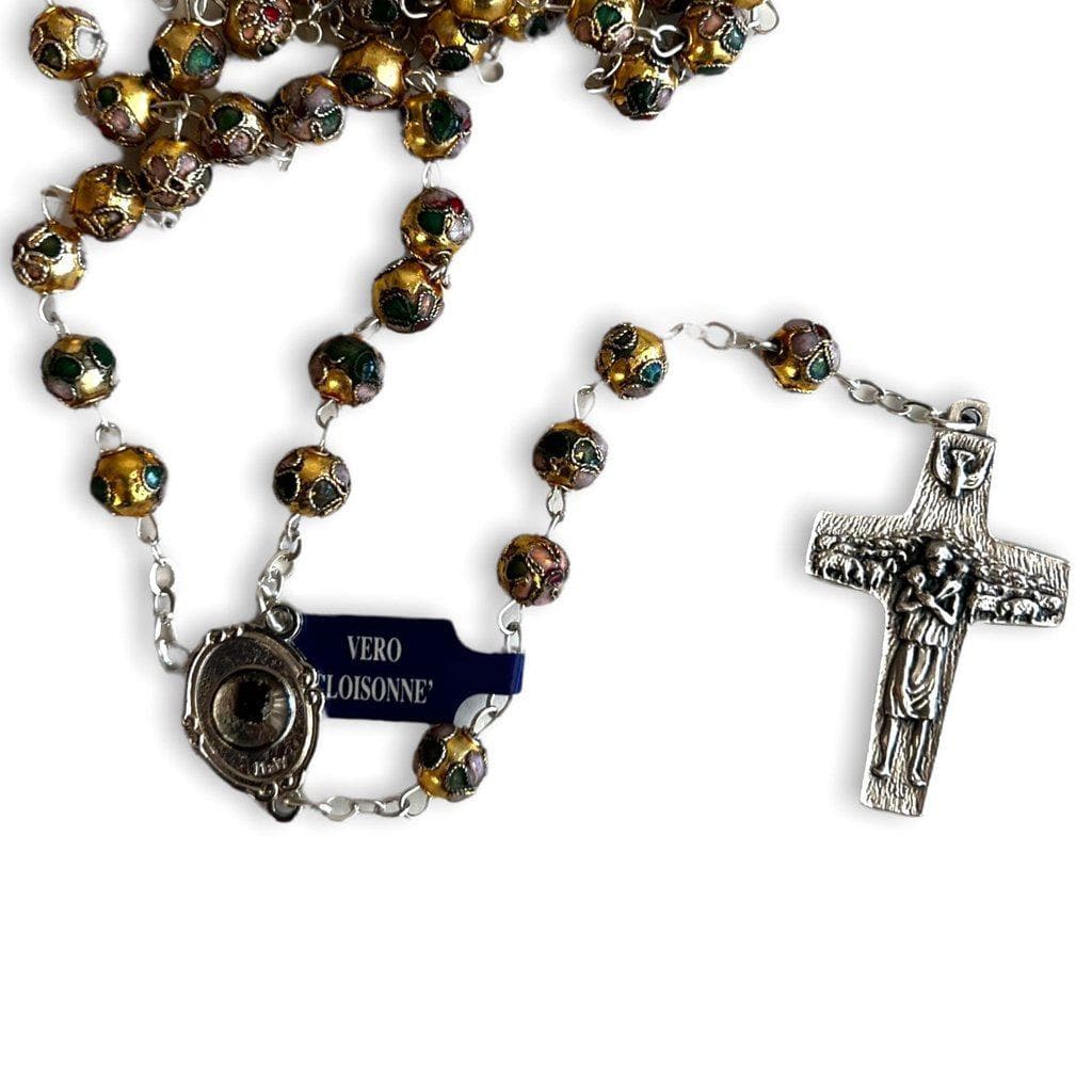 St. Padre Pio Rosary Blessed By Pope with Relic - St. Father Pio-Catholically