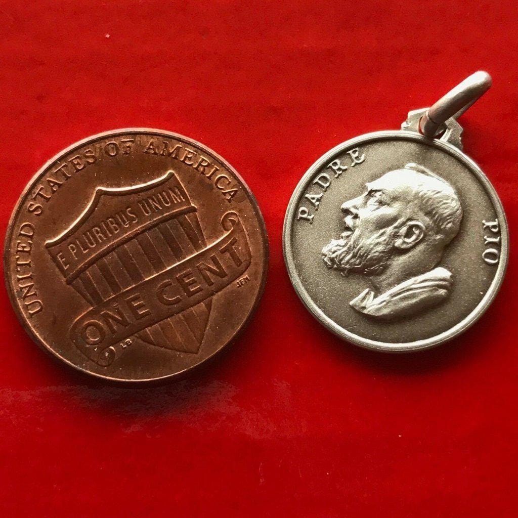 St. Padre Pio Medal - St.Pio of Pietrelecina 925 Sterling Silver Pendant-Catholically