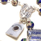 St. Padre Pio relic BLUE Cloisonne Rosary  - Blessed by Pope Francis - Catholically