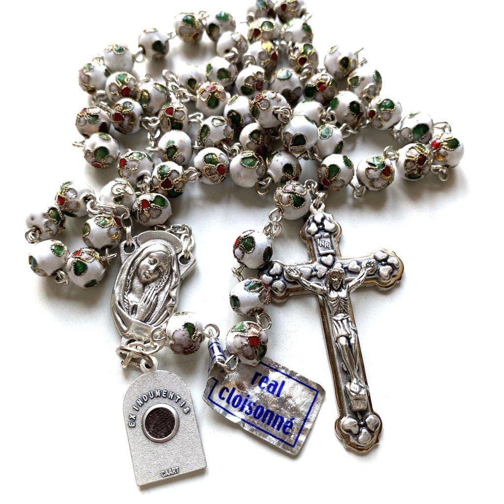 St. Padre Pio Rosary Blessed By Pope with Relic - St. Father Pio-Catholically