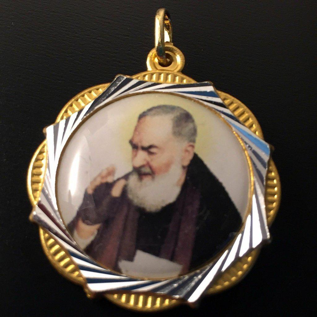 St. Padre Pio Vestment Medal Pendant - St. Father Pio Relic Ex-Indumentis-Catholically