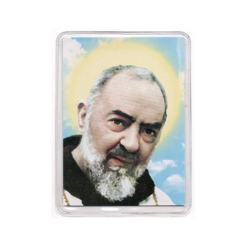 St. Padre Pio Vintage Holy Card - Laminated 2Nd Class Relic Of St. Father Pio-Catholically