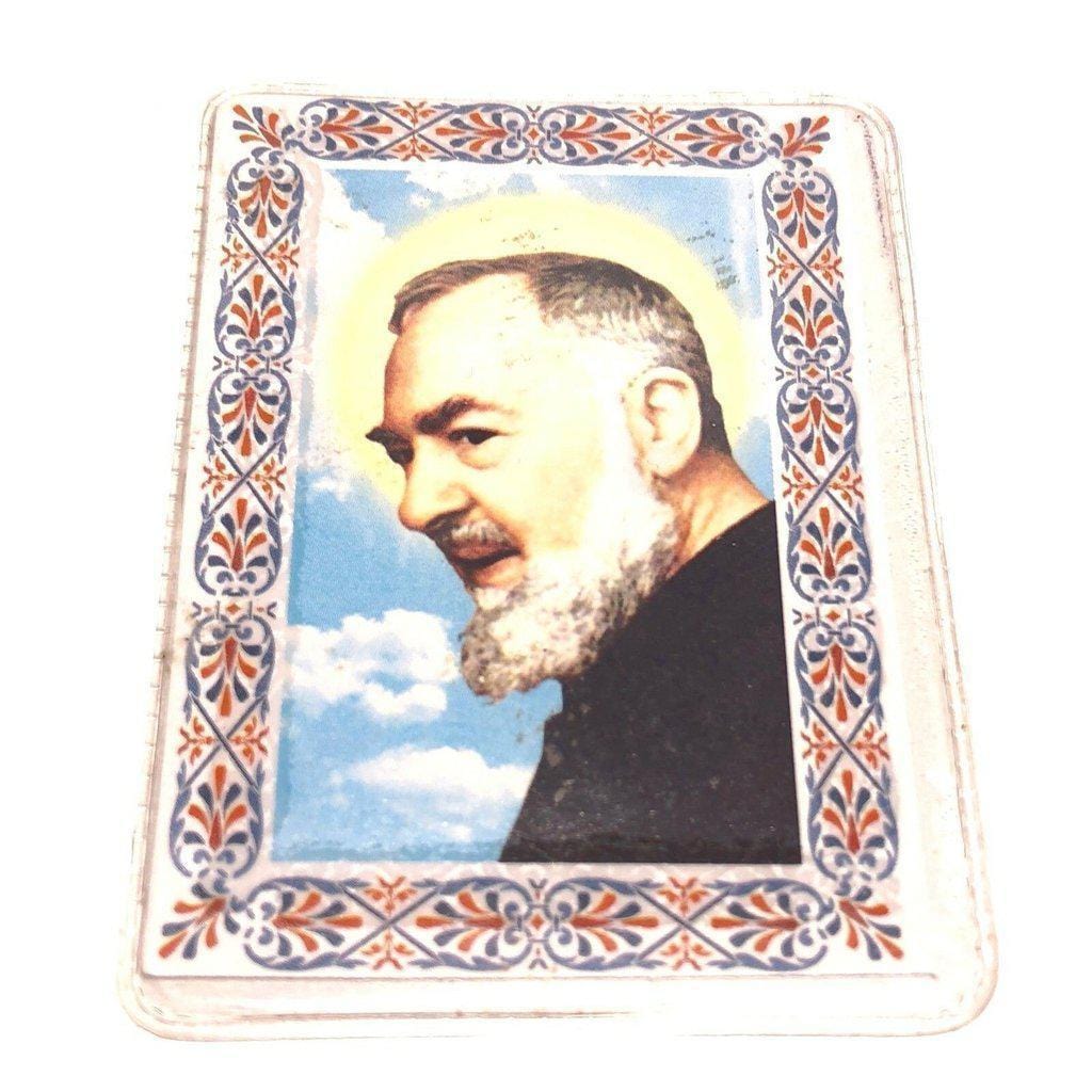 St. Padre Pio Vintage Holy Card - Relic Of St. Father Pio Of Pietrelecina-Catholically