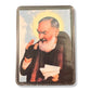 Catholically Holy Card St. Padre Pio Vintage Laminated Holy Card With 2nd Class Relic Ex-Indumentis
