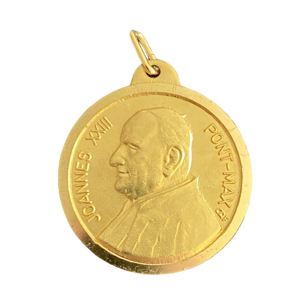 St. Pope John XXIII -2nd Class Relic Vestment Old Medal Pendant Charm-Catholically