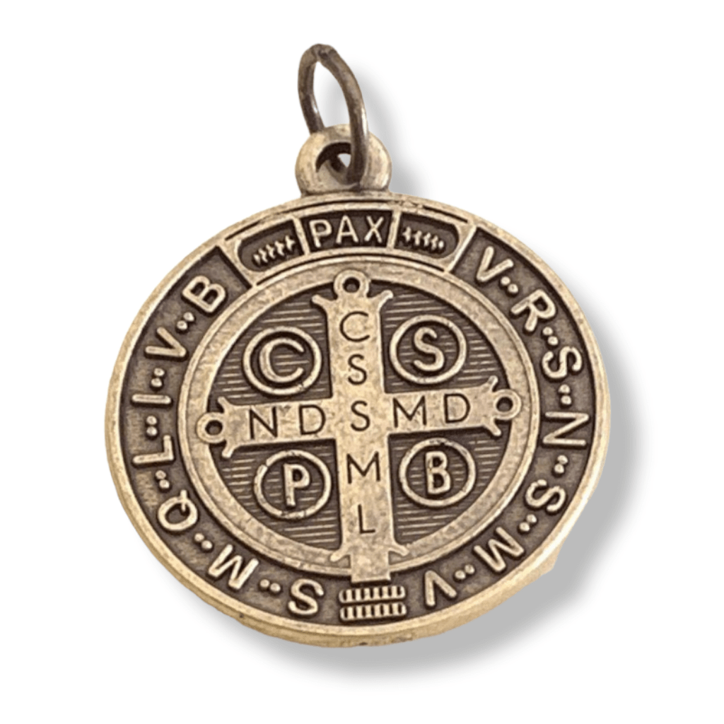 Catholically St Benedict Medal St. Saint Benedict 1" Bronze Tone Medal -  Catholic Pendant - Exorcism