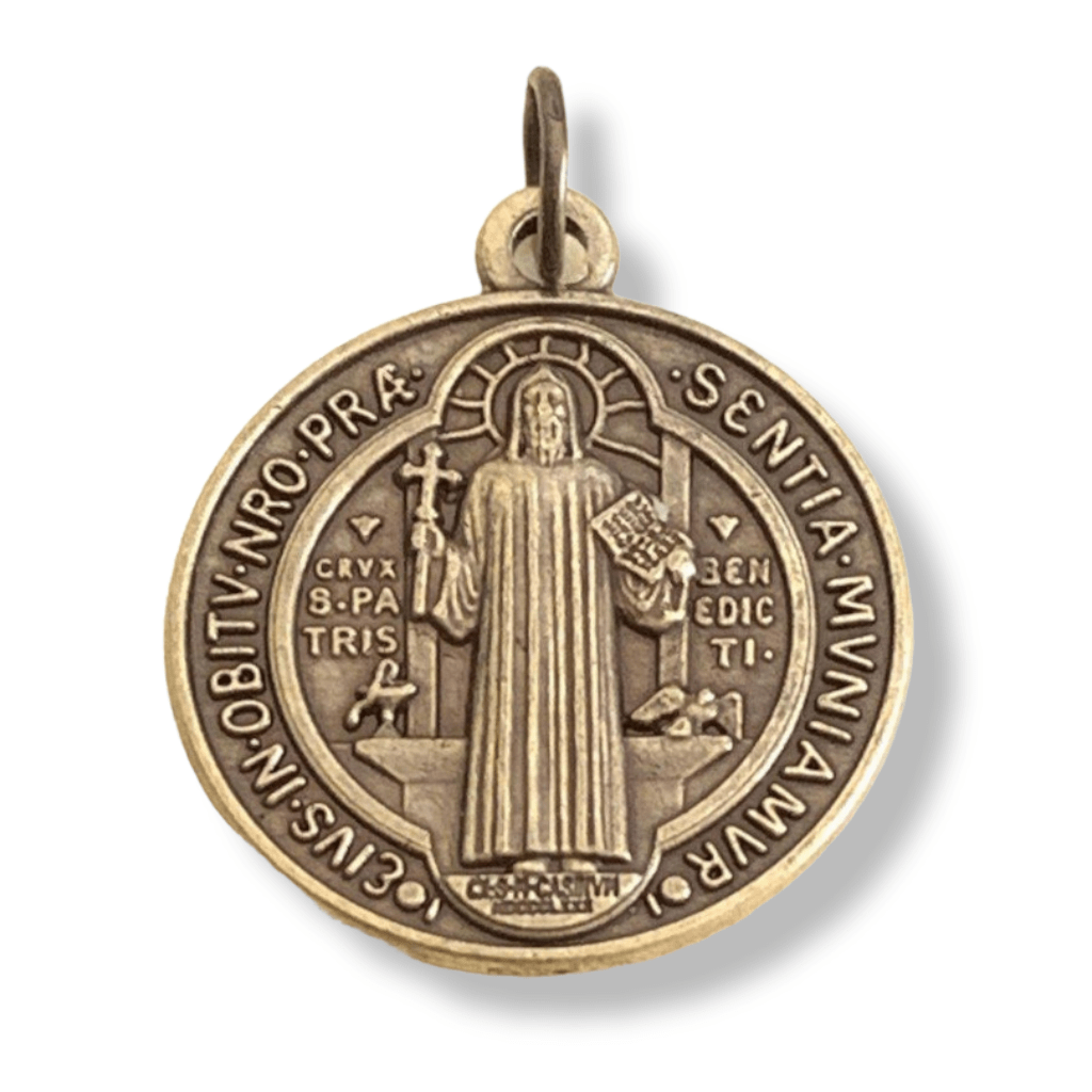 St. Saint Benedict 1" Bronze Medal - Catholic Pendant - Exorcism ...