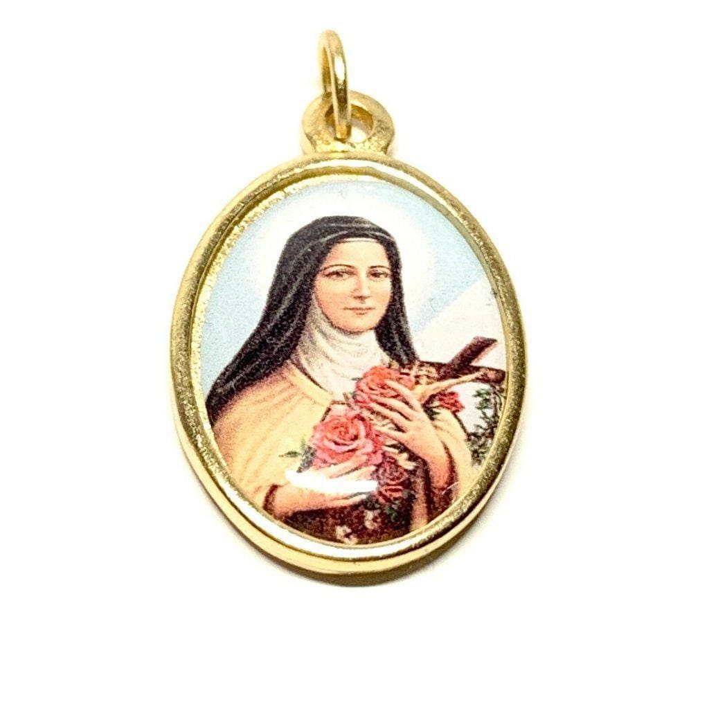 St. Therese Flower of Jesus Catholic Holy Medal - Religious Pendant - Catholically