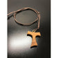Tau Wooden Cross Blessed By Pope -Franciscan Crucifix 1" 1/8-Catholically