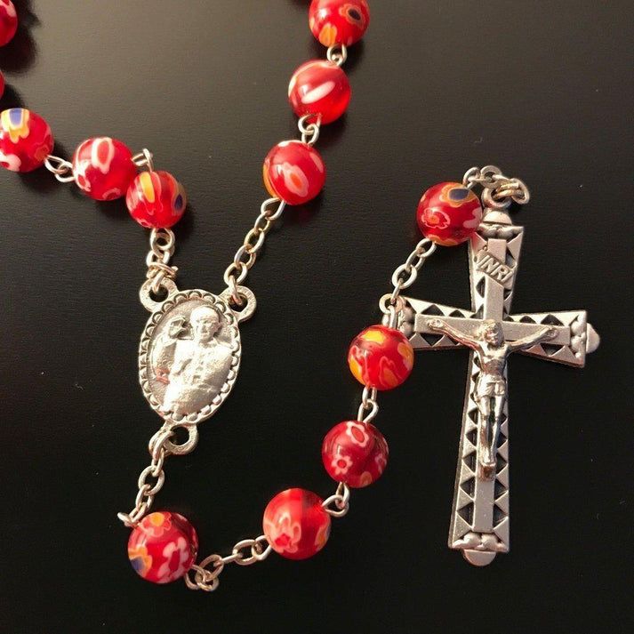 Venetian Glass Murrina Rosary - Communion / Confirmation -Blessed ...