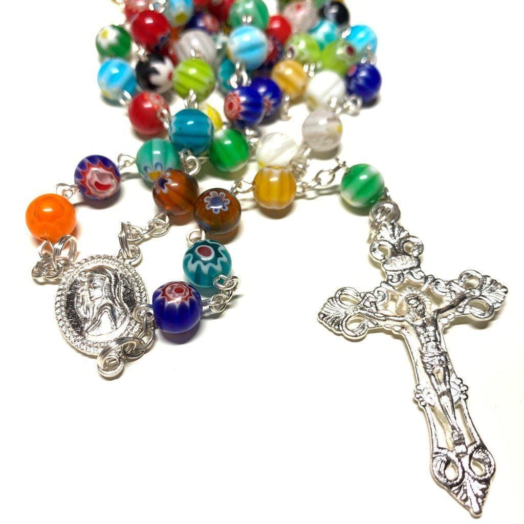 Venetian Glass Murrina - Rosary Blessed By Pope - Communion / Confirmation-Catholically
