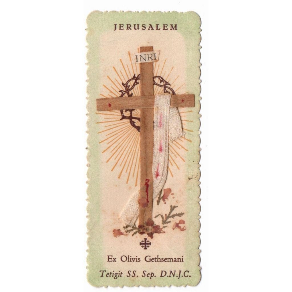 Vintage Holy Card - Flowers from the Holy Land of Jerusalem-Catholically