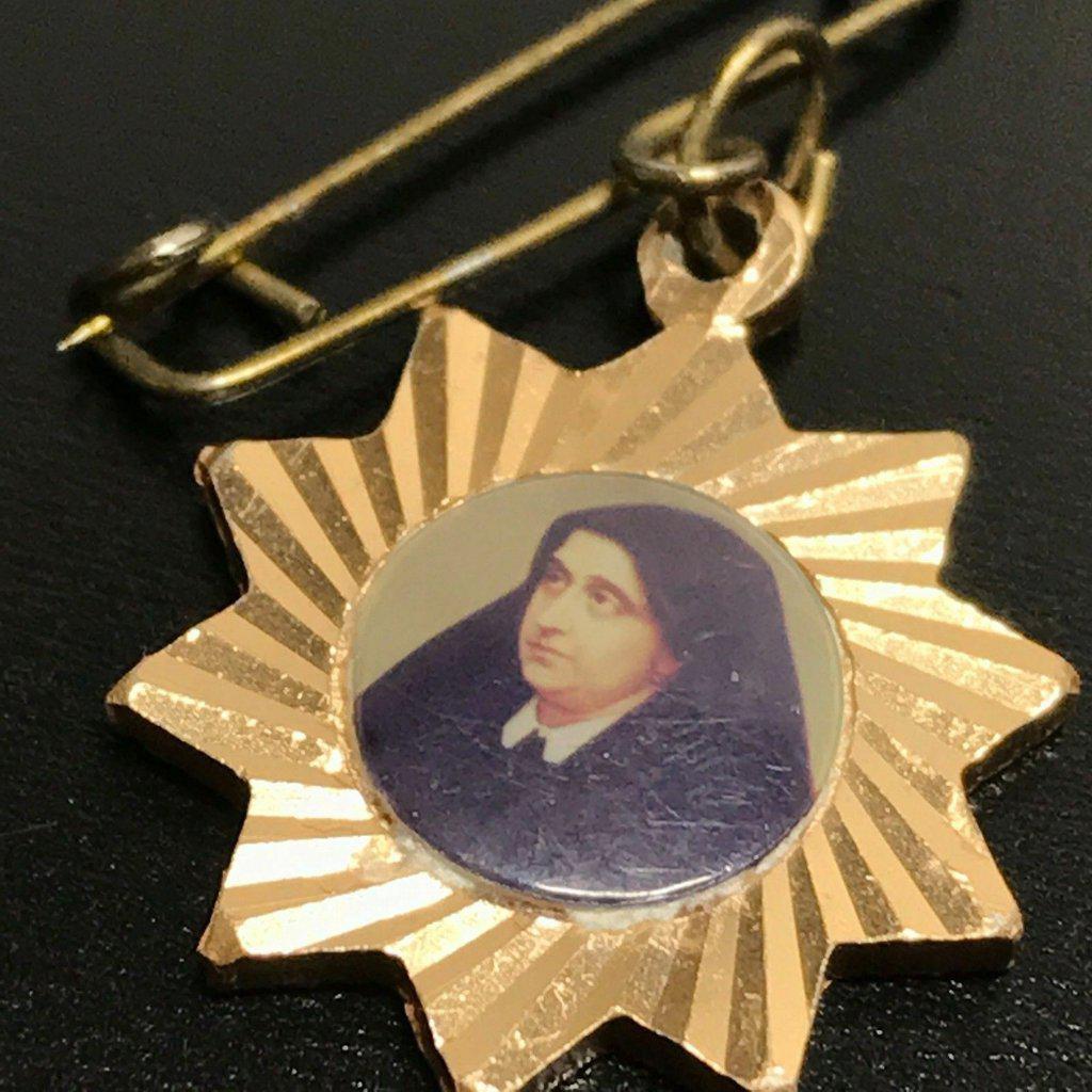 Vintage Medal Catholic Pendant - Nun Estate - Charm Blessed By Pope - Medalla-Catholically