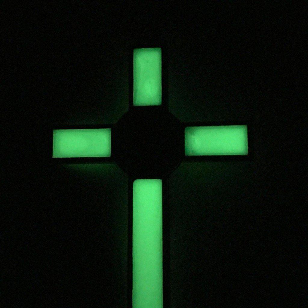 WHITE GLOW IN THE DARK 5 St. Benedict Cross Crucifix -Exorcism  -San Benito - Catholically
