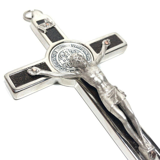 WOOD 5 Saint St. Benedict Wall Crucifix - Exorcism- Cross - Blessed by Pope - Catholically