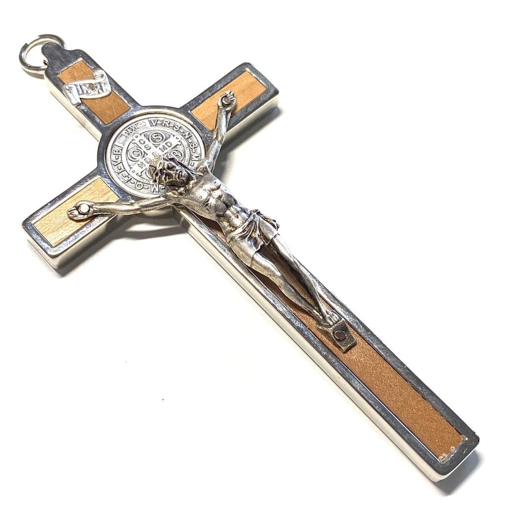 Crucifix Saint Benoît 22,9 Cm - Bois Laminé, Décoration Murale Religieuse