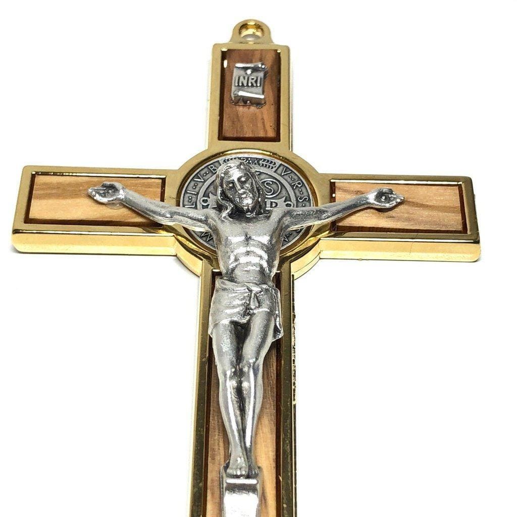 Catholically St Benedict Cross Wood 7.5" St. Benedict Huge Wall Crucifix - Blessed By Pope