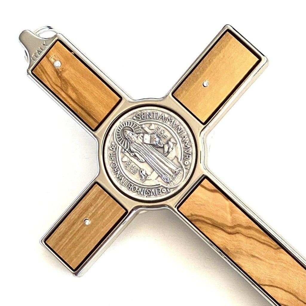 Wooden 7.5" St. Benedict Cross Crucifix -Exorcism cross -Blessed -San Benito-Catholically