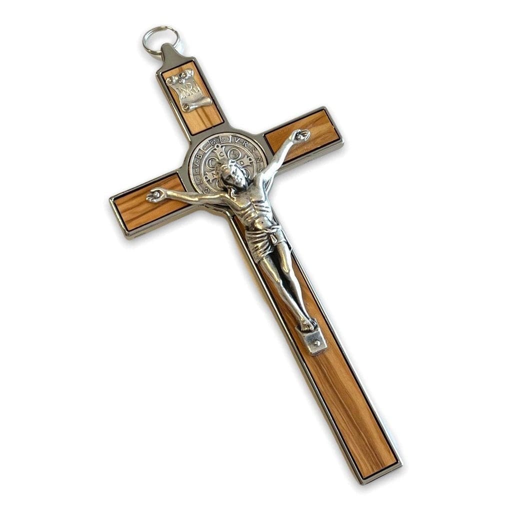 Wooden 7.5" St. Benedict Cross Crucifix -Exorcism cross -Blessed -San Benito-Catholically
