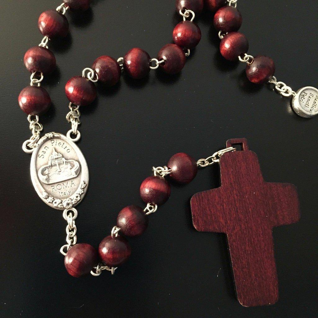 Rosary Crystal Red Beads The Original Pope Francis Cross by Vedele